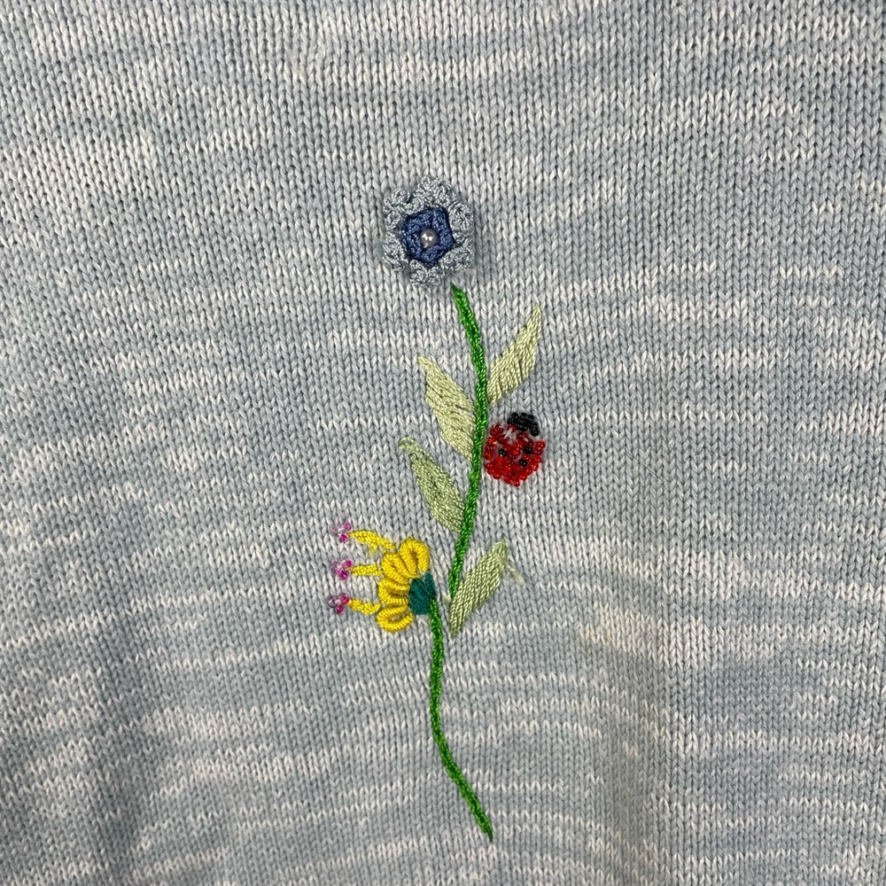Storybook Knit Embroidered Cardigan Large Women’s - Picture 2 of 8